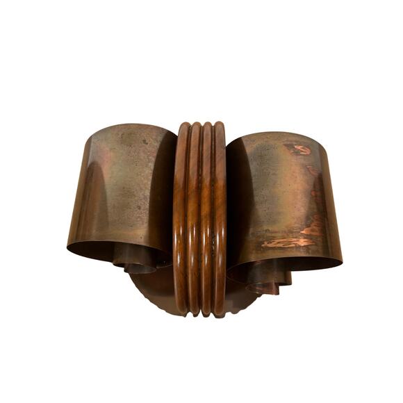 Vintage Art Deco Fred Farr Style Wood Brass Book Holder 1930s - Picture 4 of 7